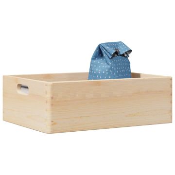 Gossi cutie din lemn cu manere 40x30x13 cm din lemn masiv de pin