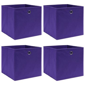 Gossi cutii de depozitare 4 buc. violet, 28x28x28 cm, textil netesut