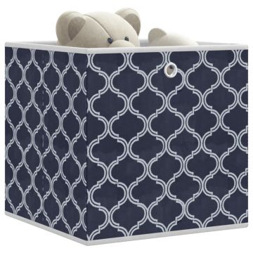 Gossi cutii depozit pliabile 10buc albastru 32x32x32cm textil netesut