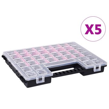 Gossi cutii sortare 5 buc separatoare reglabile 385x283x50 mm plastic