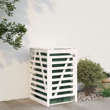 Gossi depozitare cos de gunoi, alb, 84x90x128,5 cm, lemn masiv de pin