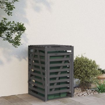 Gossi depozitare cos de gunoi, gri, 84x90x128,5 cm, lemn masiv de pin