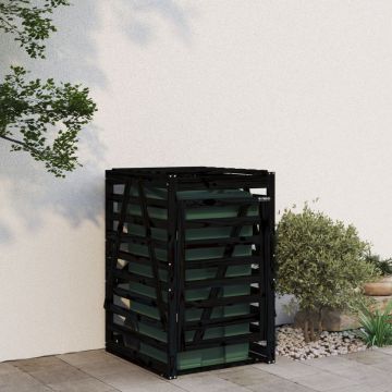 Gossi depozitare cos de gunoi negru 84x90x128,5 cm lemn masiv de pin