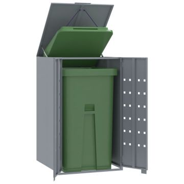 Gossi depozitare cos gunoi cu roti, 1 cos, gri, 69x79x117 cm, otel