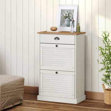 Gossi dulap de pantofi vigo, 60x35x96 cm, alb, lemn masiv de pin