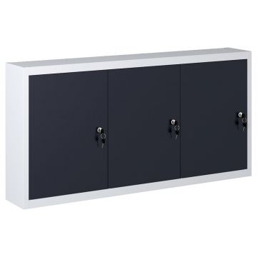 Gossi dulap de scule de perete, gri & negru, metal, stil industrial