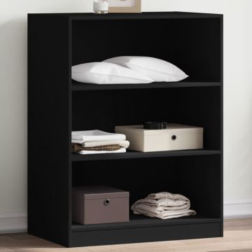 Gossi dulap, negru, 77x48x102 cm, lemn prelucrat