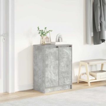 Gossi dulap pantofi beton gri 57x34x76 cm lemn de prelucrat