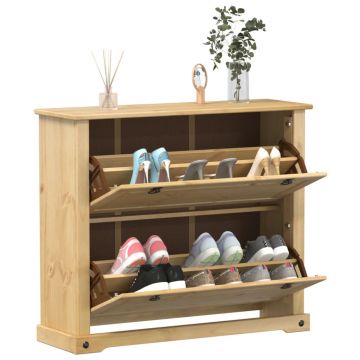 Gossi dulap pantofi corona, 99x32x85 cm, lemn masiv de pin