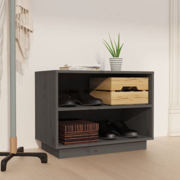 Gossi dulap pantofi, gri, 60x34x45 cm, lemn masiv de pin