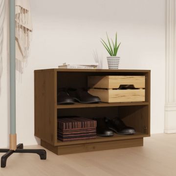 Gossi dulap pantofi, maro miere, 60x34x45 cm, lemn masiv de pin