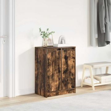 Gossi dulap pantofi stejar afumat 57x34x76 cm lemn prelucrat