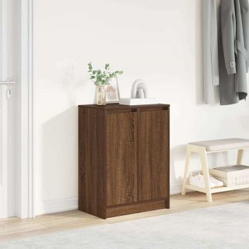 Gossi dulap pantofi stejar maro 57x34x76 cm lemn prelucrat