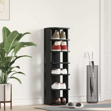 Gossi dulap pantofi, stejar negru, 25x27x102 cm, lemn prelucrat