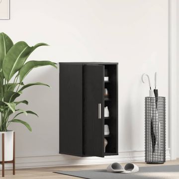 Gossi dulap pantofi stejar negru 32x35x70 cm lemn prelucrat