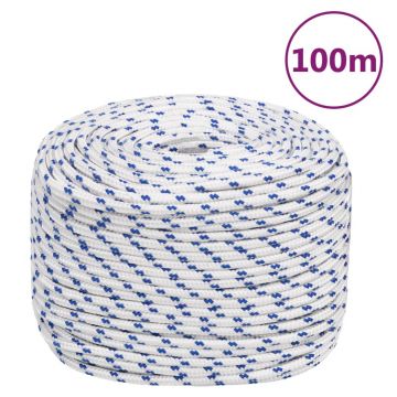 Gossi franghie de barca, alb, 10 mm, 100 m, polipropilena