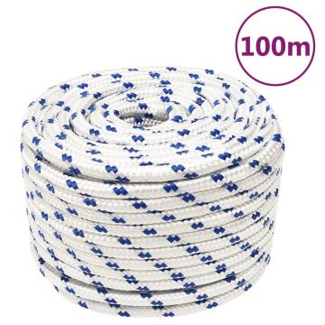 Gossi franghie de barca, alb, 12 mm, 100 m, polipropilena