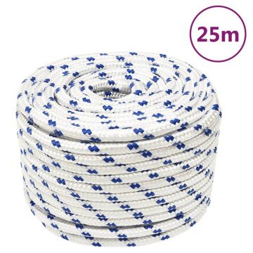 Gossi franghie de barca, alb, 14 mm, 25 m, polipropilena