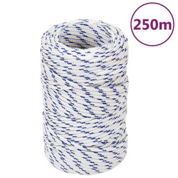 Gossi franghie de barca, alb, 2 mm, 250 m, polipropilena