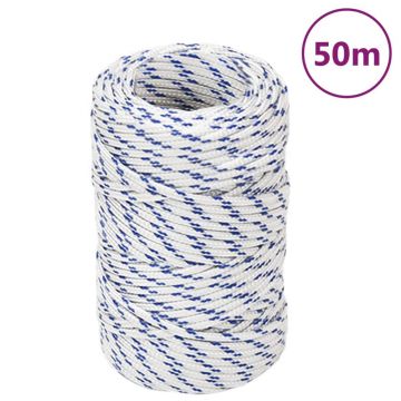 Gossi franghie de barca, alb, 2 mm, 50 m, polipropilena