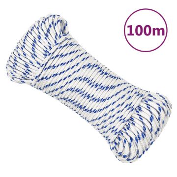 Gossi franghie de barca, alb, 4 mm, 100 m, polipropilena