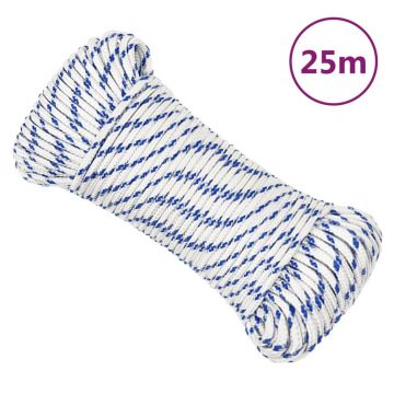 Gossi franghie de barca, alb, 4 mm, 25 m, polipropilena