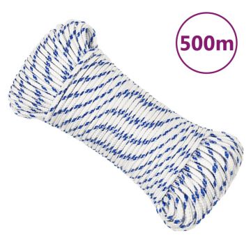Gossi franghie de barca, alb, 5 mm, 500 m, polipropilena