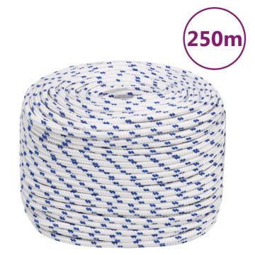 Gossi franghie de barca, alb, 6 mm, 250 m, polipropilena