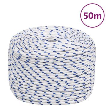 Gossi franghie de barca, alb, 6 mm, 50 m, polipropilena
