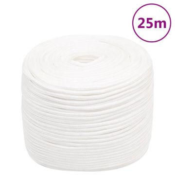 Gossi franghie de barca, alb complet, 10 mm, 25 m, polipropilena