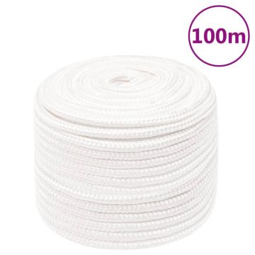 Gossi franghie de barca, alb complet, 12 mm, 100 m, polipropilena