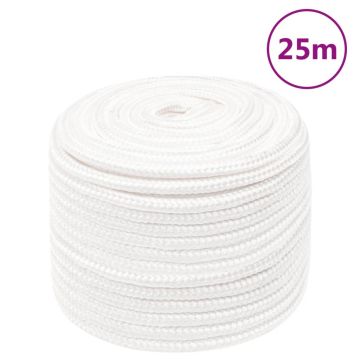 Gossi franghie de barca, alb complet, 12 mm, 25 m, polipropilena