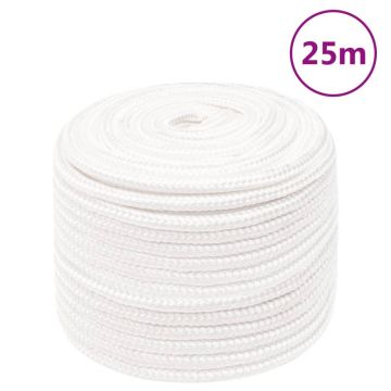Gossi franghie de barca, alb complet, 14 mm, 25 m, polipropilena