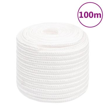 Gossi franghie de barca, alb complet, 18 mm, 100 m, polipropilena