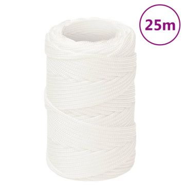 Gossi franghie de barca, alb complet, 2 mm, 25 m, polipropilena