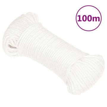 Gossi franghie de barca, alb complet, 3 mm, 100 m, polipropilena