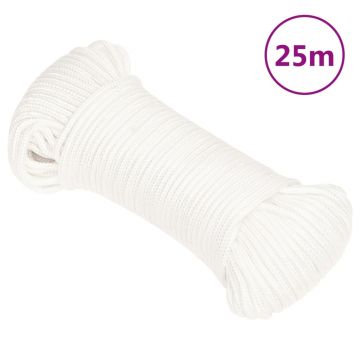 Gossi franghie de barca, alb complet, 3 mm, 25 m, polipropilena