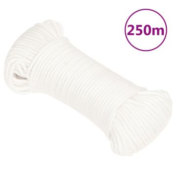 Gossi franghie de barca, alb complet, 4 mm, 250 m, polipropilena
