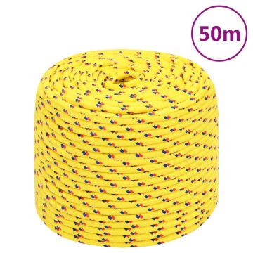 Gossi franghie de barca, galben, 10 mm, 50 m, polipropilena