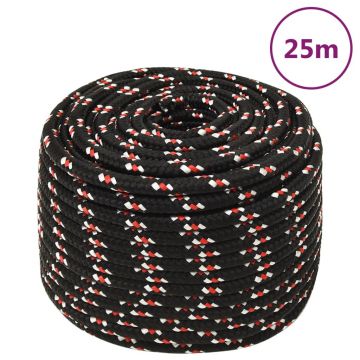 Gossi franghie de barca, negru, 12 mm, 25 m, polipropilena