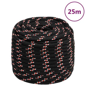Gossi franghie de barca, negru, 18 mm, 25 m, polipropilena