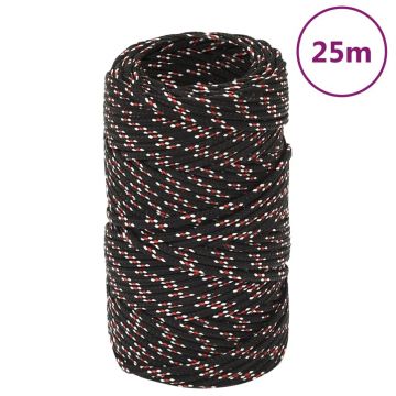 Gossi franghie de barca, negru, 2 mm, 25 m, polipropilena