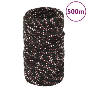 Gossi franghie de barca, negru, 2 mm, 500 m, polipropilena