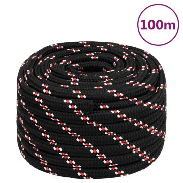 Gossi franghie de barca, negru, 20 mm, 100 m, polipropilena