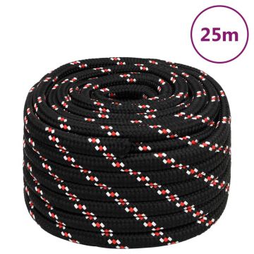 Gossi franghie de barca, negru, 20 mm, 25 m, polipropilena