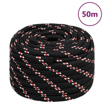 Gossi franghie de barca, negru, 20 mm, 50 m, polipropilena