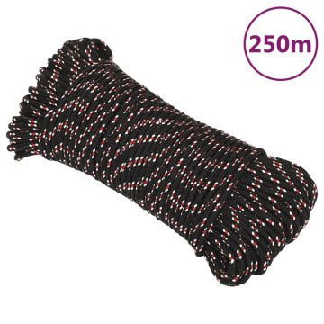 Gossi franghie de barca, negru, 5 mm, 250 m, polipropilena