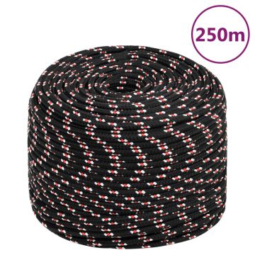 Gossi franghie de barca, negru, 6 mm, 250 m, polipropilena