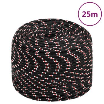 Gossi franghie de barca, negru, 8 mm, 25 m, polipropilena