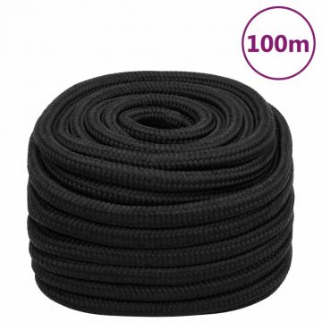 Gossi franghie de barca, negru complet, 20 mm, 100 m, polipropilena